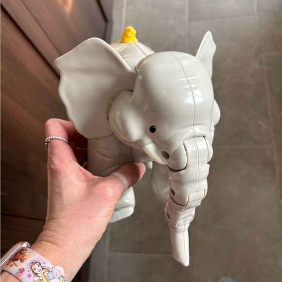 Little People Other - White Elephant Figurine Accent with Yellow Bird Detail